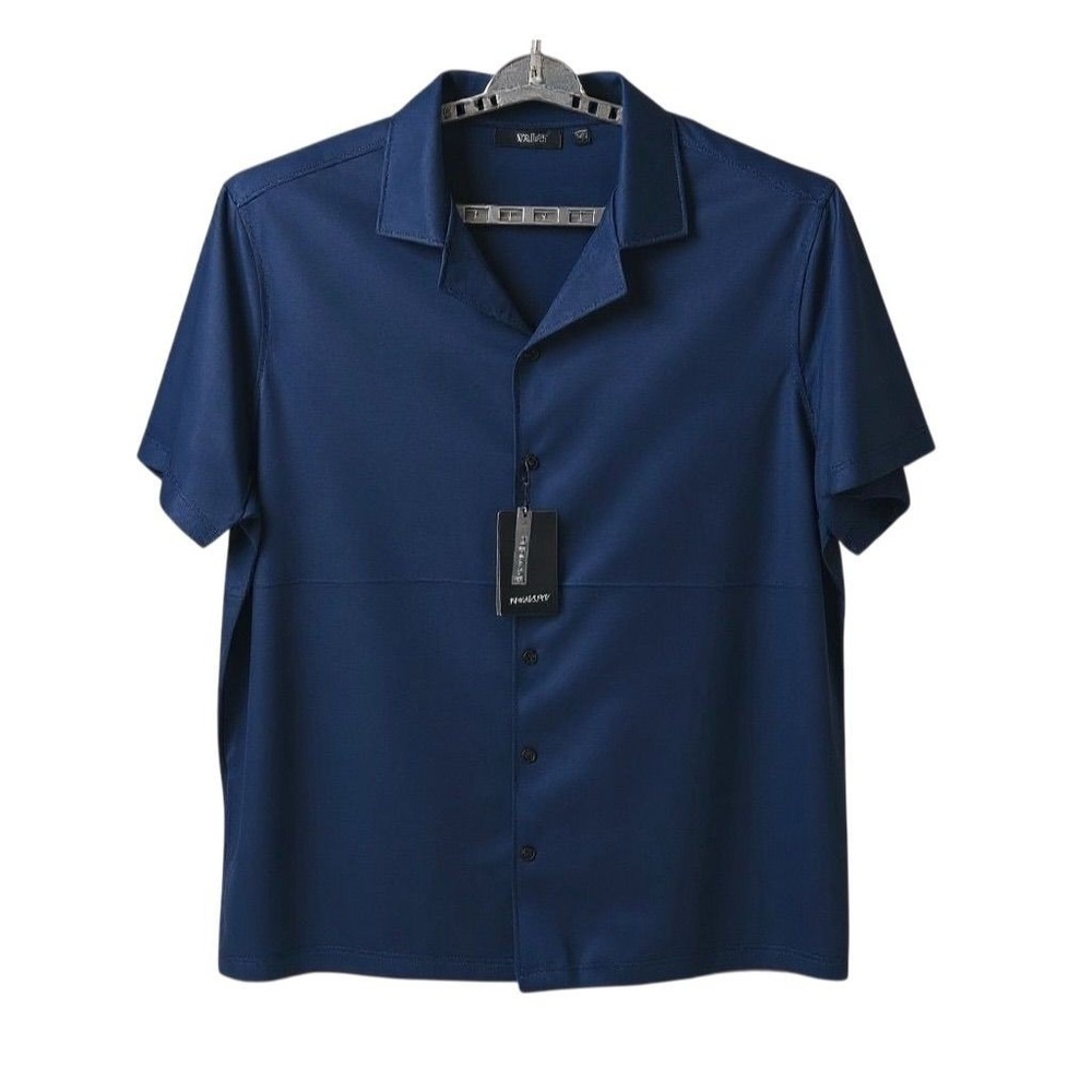 NEW Murano Liquid Luxury Men's XLT Blue Short Sleeve Button-Up Shirt